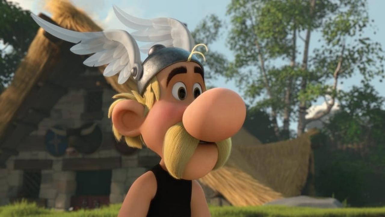 In Animation: ein kleiner blonder Mann mit Schnurrbart guckt verwundert. Er trägt ein Helm mit Flügeln. 