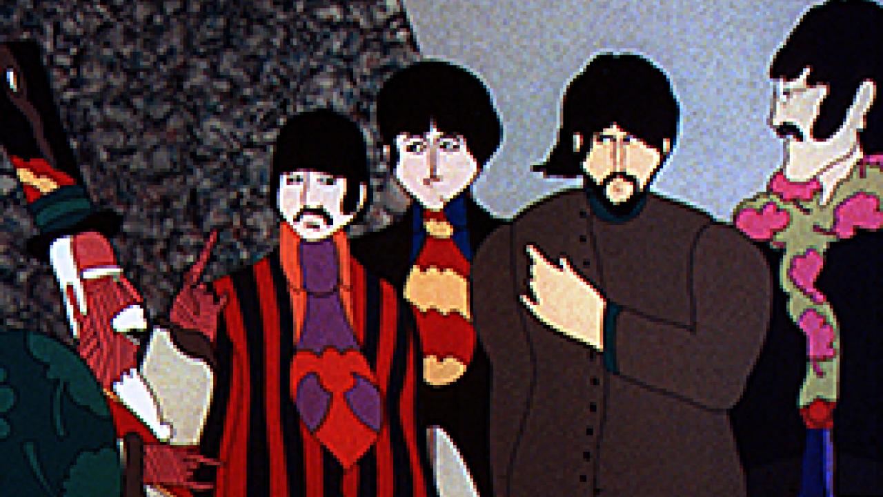 Yellow Submarine: Szenenbild: The Beatles als Zeichentrickfilmfiguren