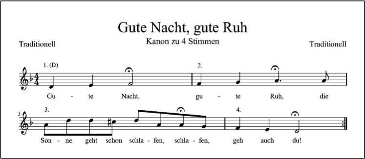 Gute Nacht, gute Ruh (Liedtext und Noten)