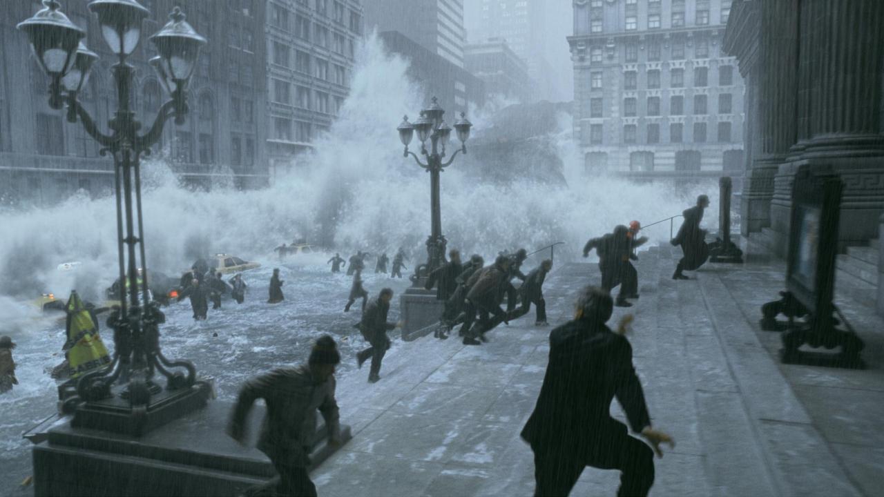 The Day After Tomorrow, Szenenbild: Eine riesige Welle überschwemmt Manhattan