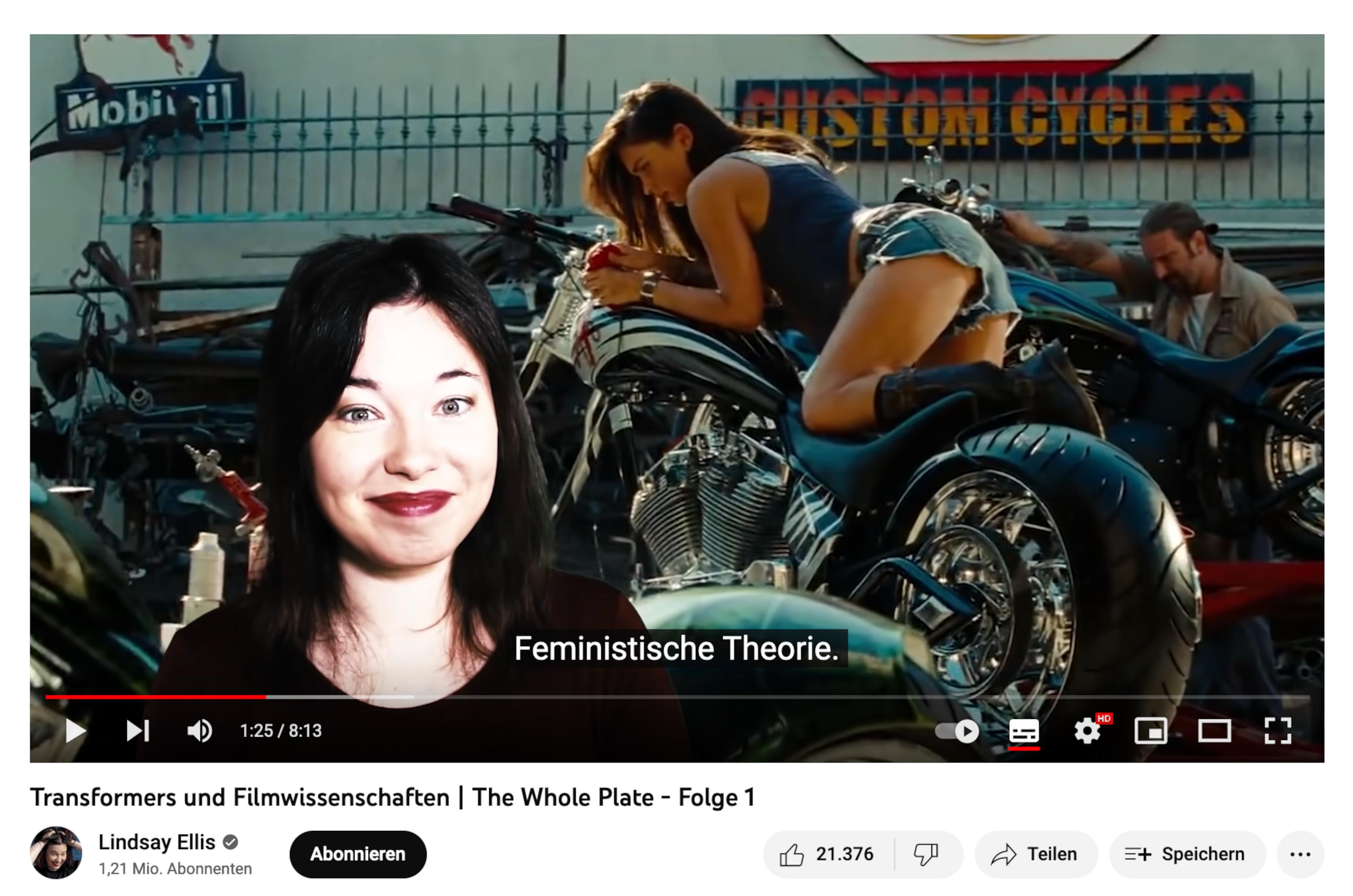 Screenshot aus dem YouTube-Video Transformers und Filmwissenschaften / The Whole Plate - Folge 1 von Lindsay Ellis